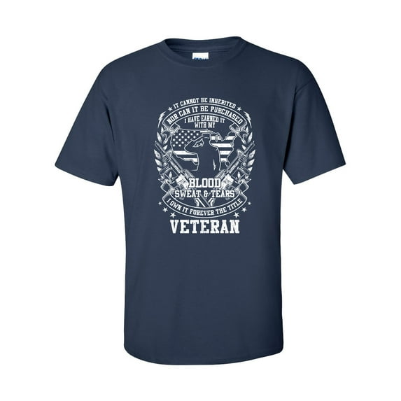 U.S Military Blood Sweat & Tears Veteran Unisex Short Sleeve T-shirt-Navy-xxxl