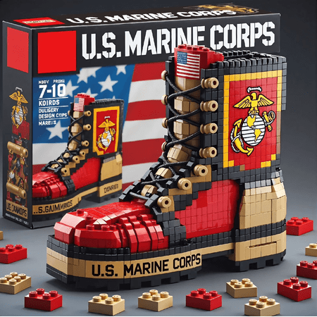 U.S. Military Boots Building Blocks Sets,Navy,Marine Corps and Army Editions,Collectible Model Kits for Enhance Creativity Fine-Motor Skills