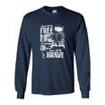 thumbnail image 1 of U.S Military Land of the Free Home of the Brave Unisex Long Sleeve T-shirt-Navy-large, 1 of 4