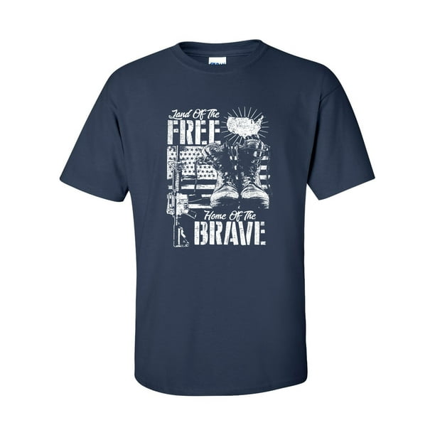 Land Of The Free Home Of The Brave U.S. Army Veteran T-Shirt Land Of The Free Home Of The Brave U.S. Army Veteran T-Shirt