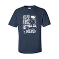 thumbnail image 1 of U.S Military Land of the Free Home of the Brave Unisex Short Sleeve T-shirt-Navy-medium, 1 of 4