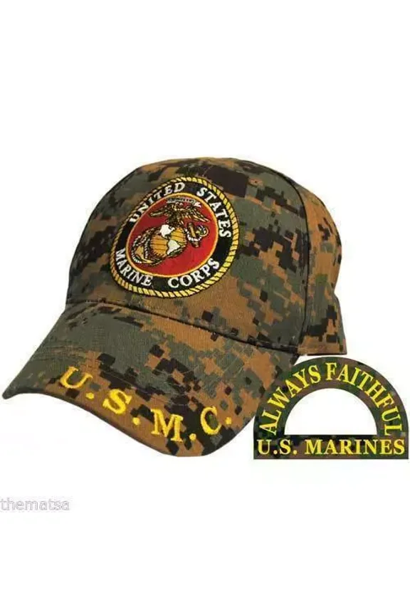 U.S Military Marine Corps EGA Embroidered USMC Licensed CAMO Baseball Hat Cap
