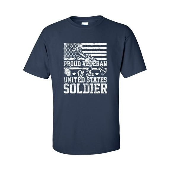 U.S Military Proud Veteran of the United States Soldier Unisex Short Sleeve T-shirt-Navy-medium