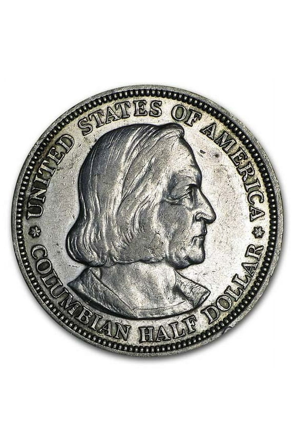 1892-1893 Columbian Expo Silver Half Dollar Coin, Low Grade, Cleaned, 0.3617 oz Silver