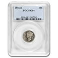 thumbnail image 1 of U.S. Mint 1916-D Mercury Dime Good-4 Coin, Key Date, 264,000 Mintage, 1 of 3