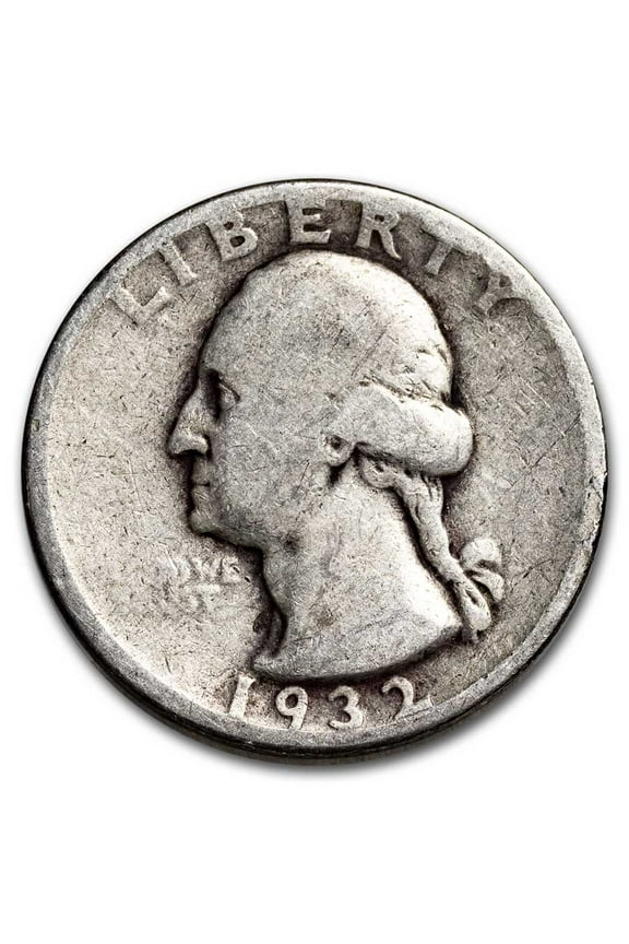 1932 Washington Quarter, John Flanagan Design, Good/Fine, .17875 oz Silver, .900 Karats