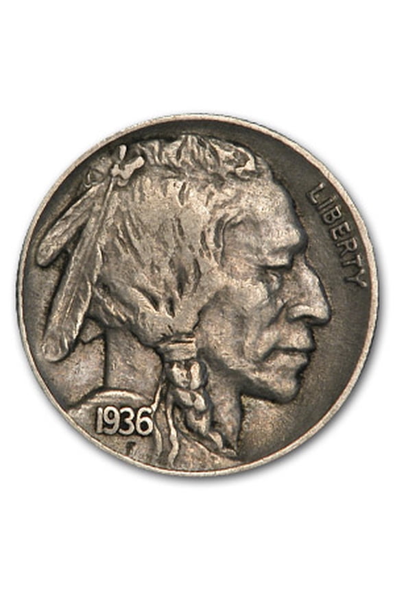 1936 Buffalo Nickel Bullion Coin, XF, James Earle Fraser Design, Precious Metals
