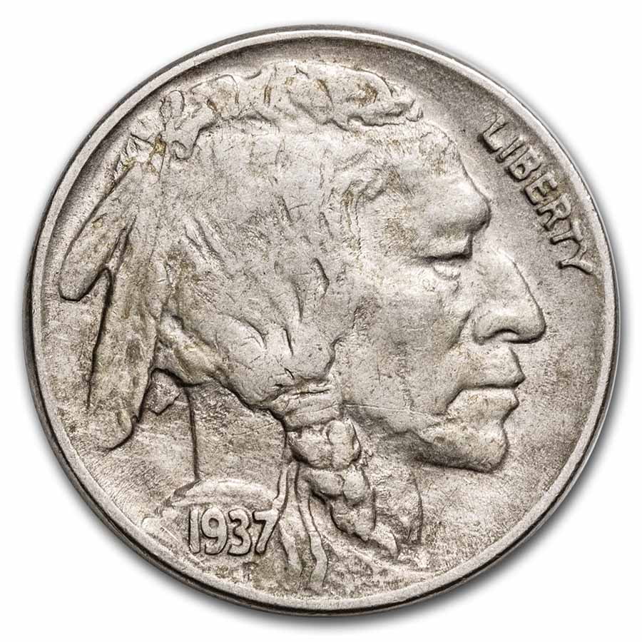 U.S. Mint 1937-D 3-Legged Buffalo Nickel, AU Finish, Coin