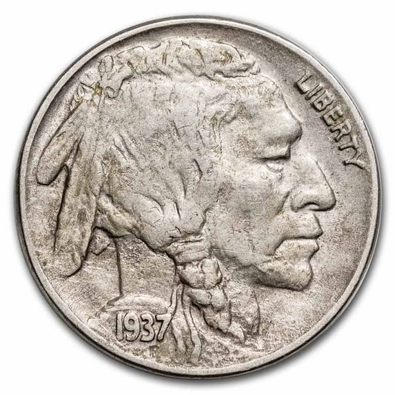 U.S. Mint 1937-D 3-Legged Buffalo Nickel, AU Finish, Coin