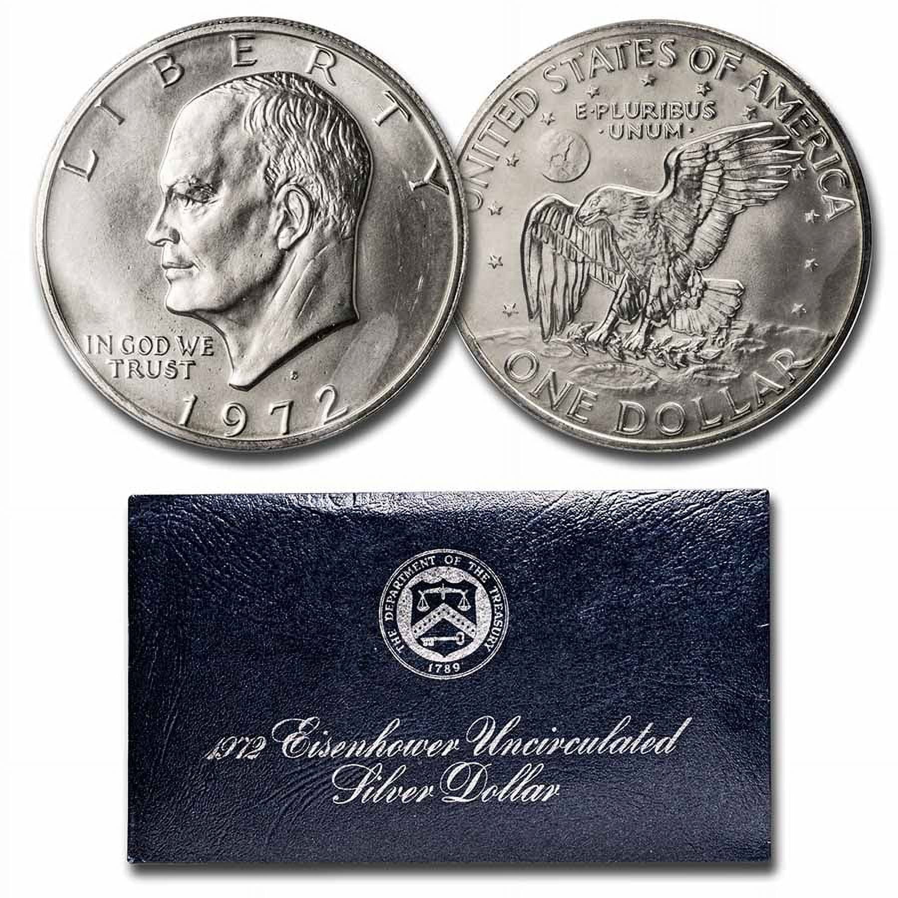 U.S. Mint 1971-1974 Eisenhower Dollar GEM, Blue Mint Envelope, BU