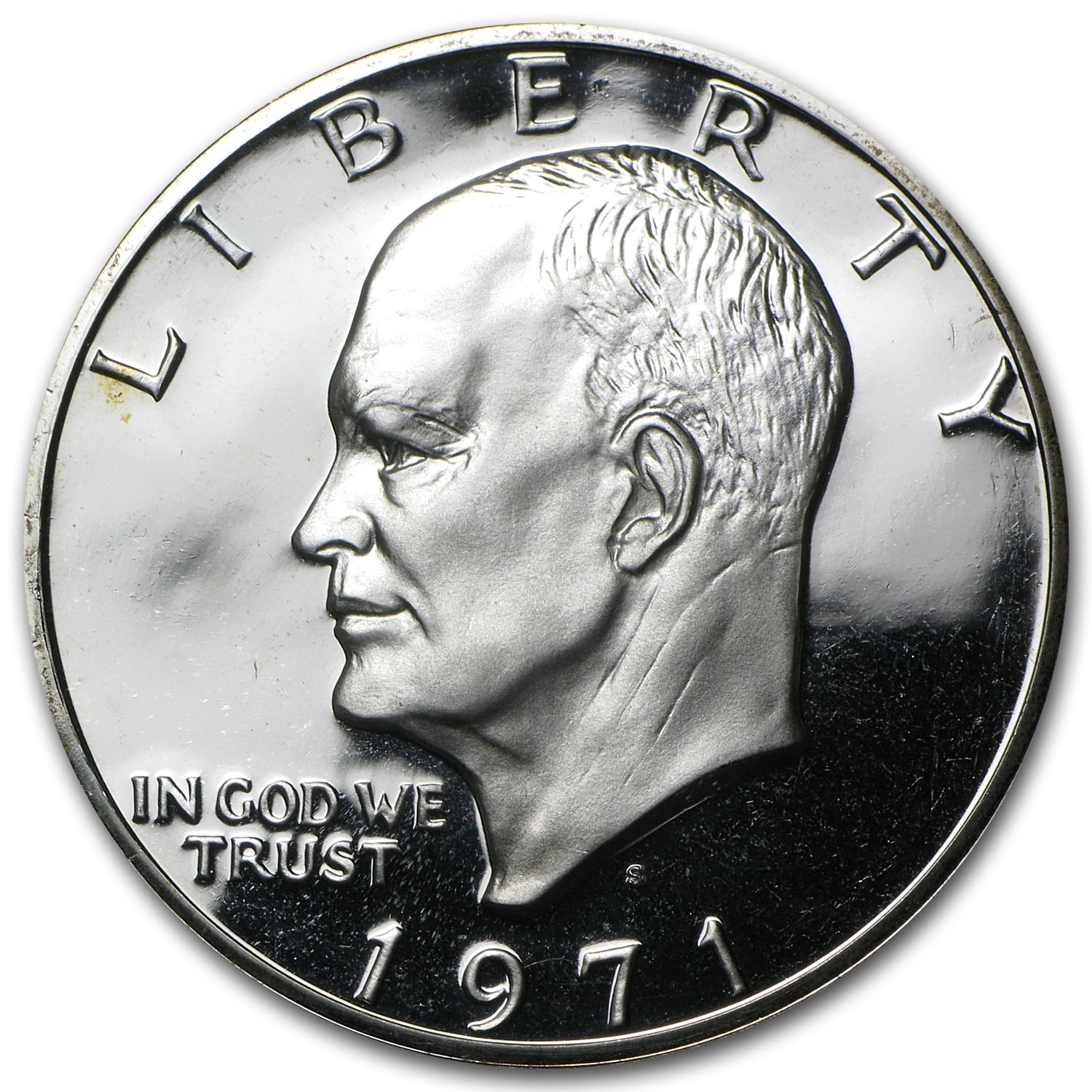 U.S. Mint 1971-S Eisenhower Dollar, Proof Coin, Apollo XI Design, 40% ...