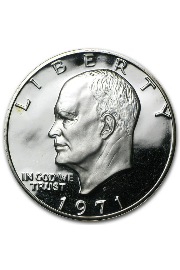 1971-S Eisenhower Dollar Gem Proof Coin, Apollo XI, 40% Silver, .400 Karats