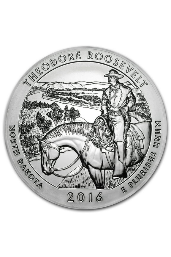 2016 Theodore Roosevelt National Park Coin, Precious Metals, 5 oz Silver, .999