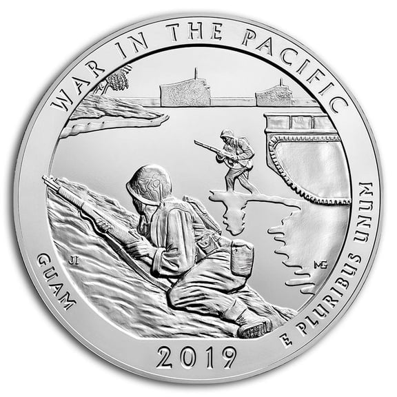 U.S. Mint 2019 5 oz Silver Coin, War in the Pacific National Historical Park, Guam