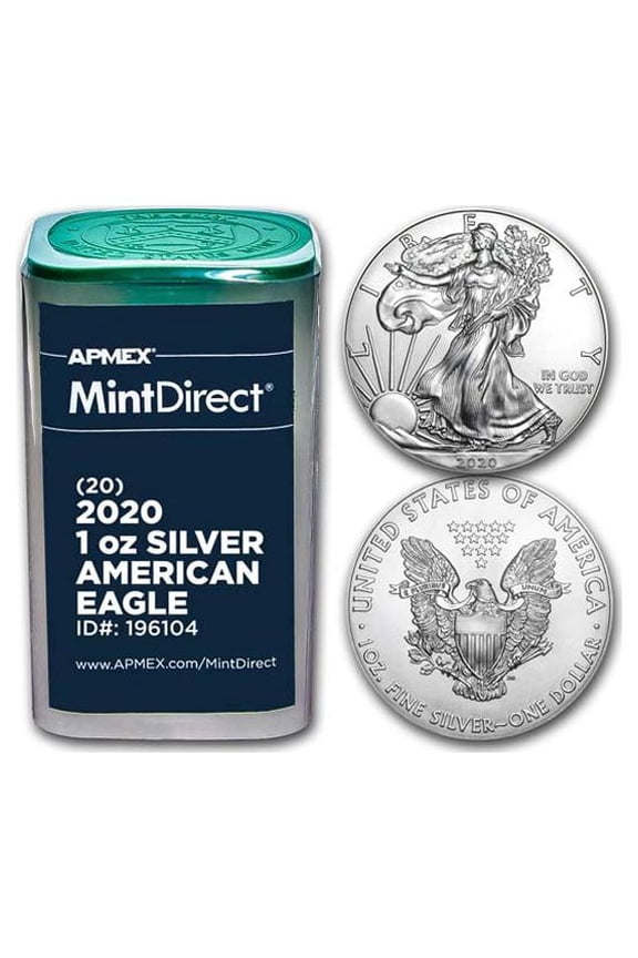 2020 1 oz American Silver Eagles (20-Coin MintDirect Tube)