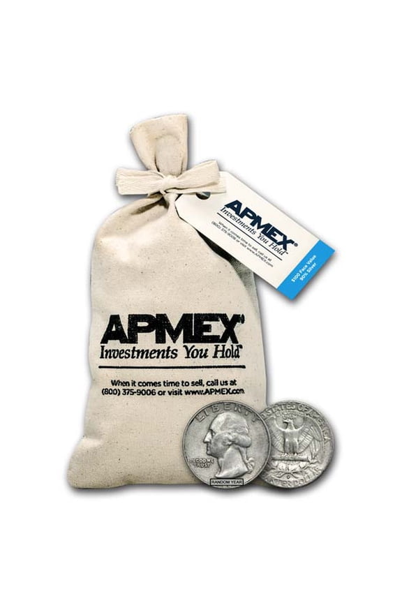 90% Silver Washington Quarters Bag, $100 Face Value, 400 Coins