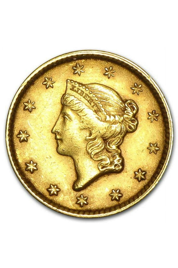 Gold $1 Liberty Head Coin, Type 1, AU, .048375 oz, Random Year