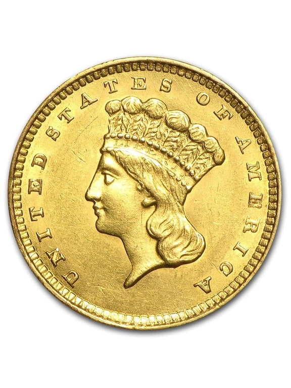 Pre-1933 Gold $1 Indian Head Coin, Type 3 AU, .048375 oz Gold, Random Year, .900 Karats