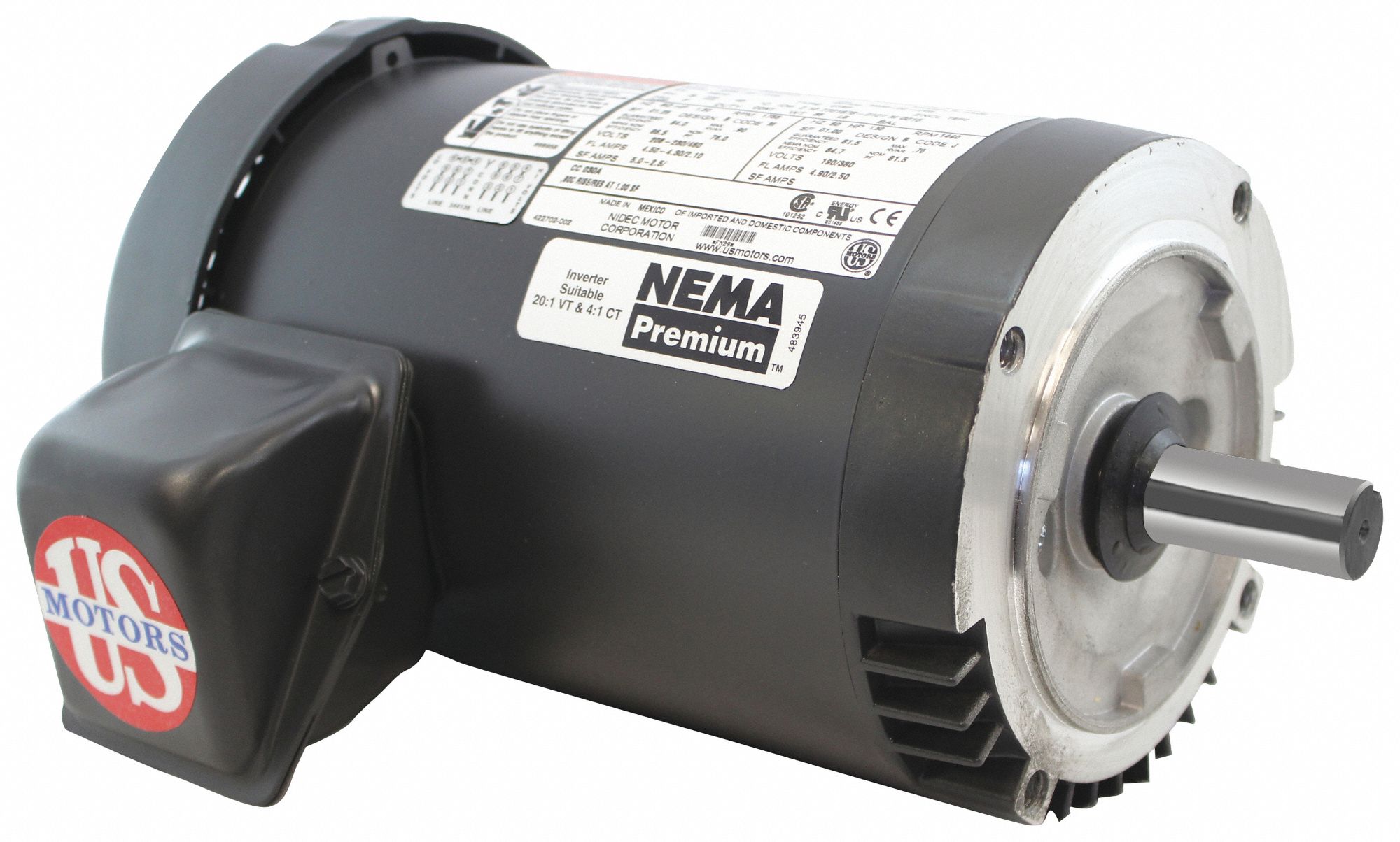 U.S. Motors GP Motor,1 1/2 HP,1,755 RPM,208230/460V U32P2DCR