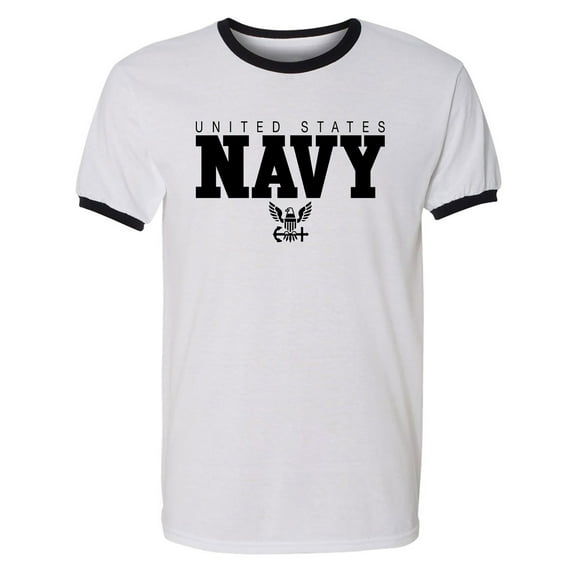 U.S. Navy Anchor Adult Short Sleeve Ringer T-shirt