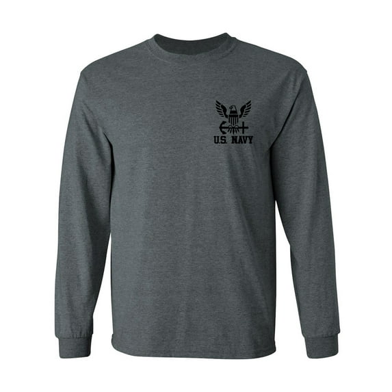 U.S. Navy Anchor Left Chest Adult Long Sleeve T-shirt