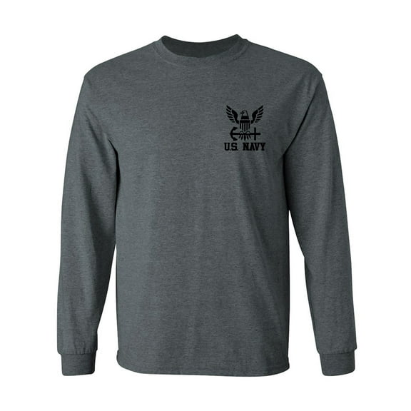 U.S. Navy Anchor Left Chest Adult Long Sleeve T-shirt