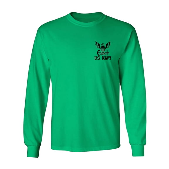 U.S. Navy Anchor Left Chest Adult Long Sleeve T-shirt