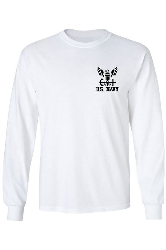 U.S. Navy Anchor Left Chest Adult Long Sleeve T-shirt