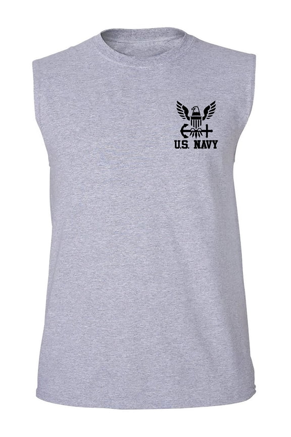 U.S. Navy Anchor Left Chest Adult Sleeveless Tee