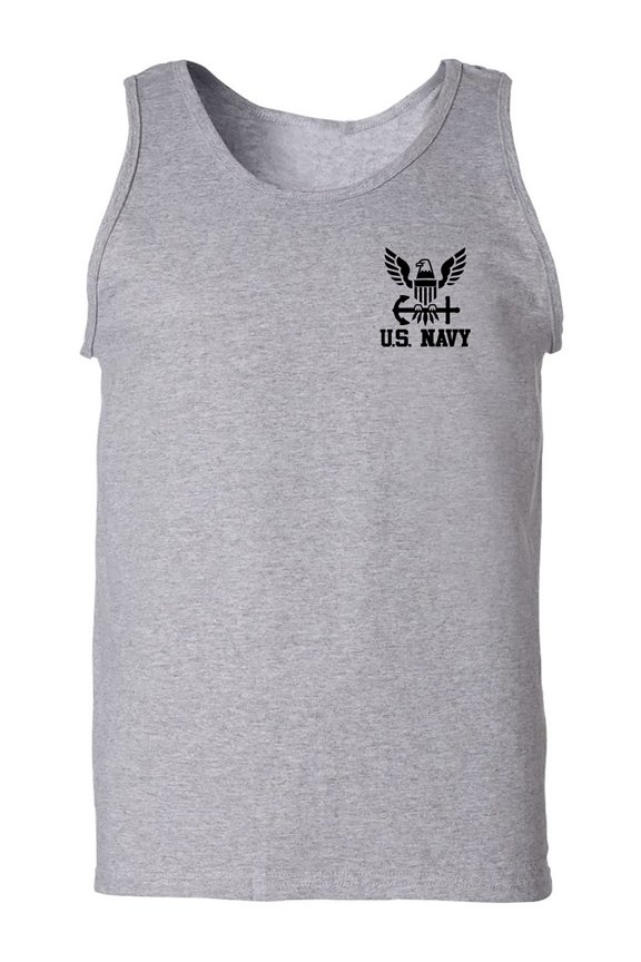U.S. Navy Anchor Left Chest Adult Tank Top