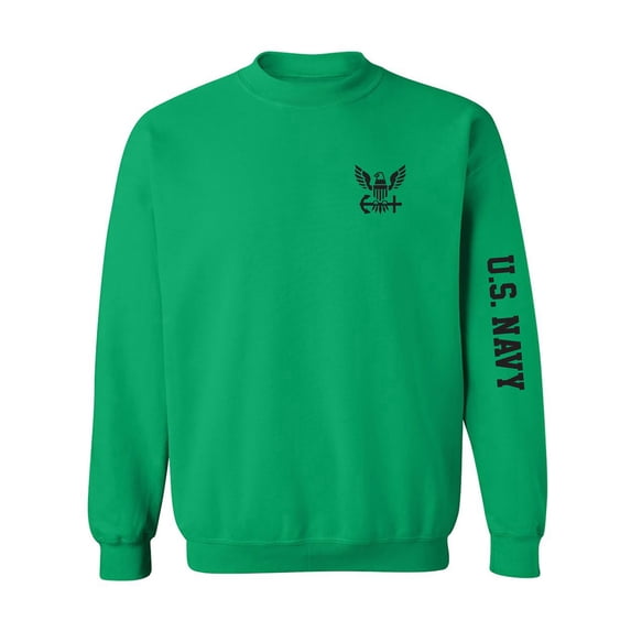 U.S. Navy Black Sleeve Print Crewneck Sweatshirt