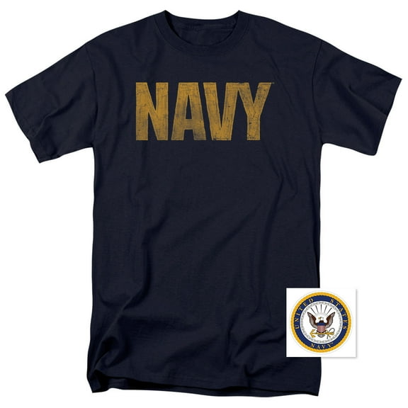 U.S. Navy Distressed Logo T Shirt & Exclusive Sticker