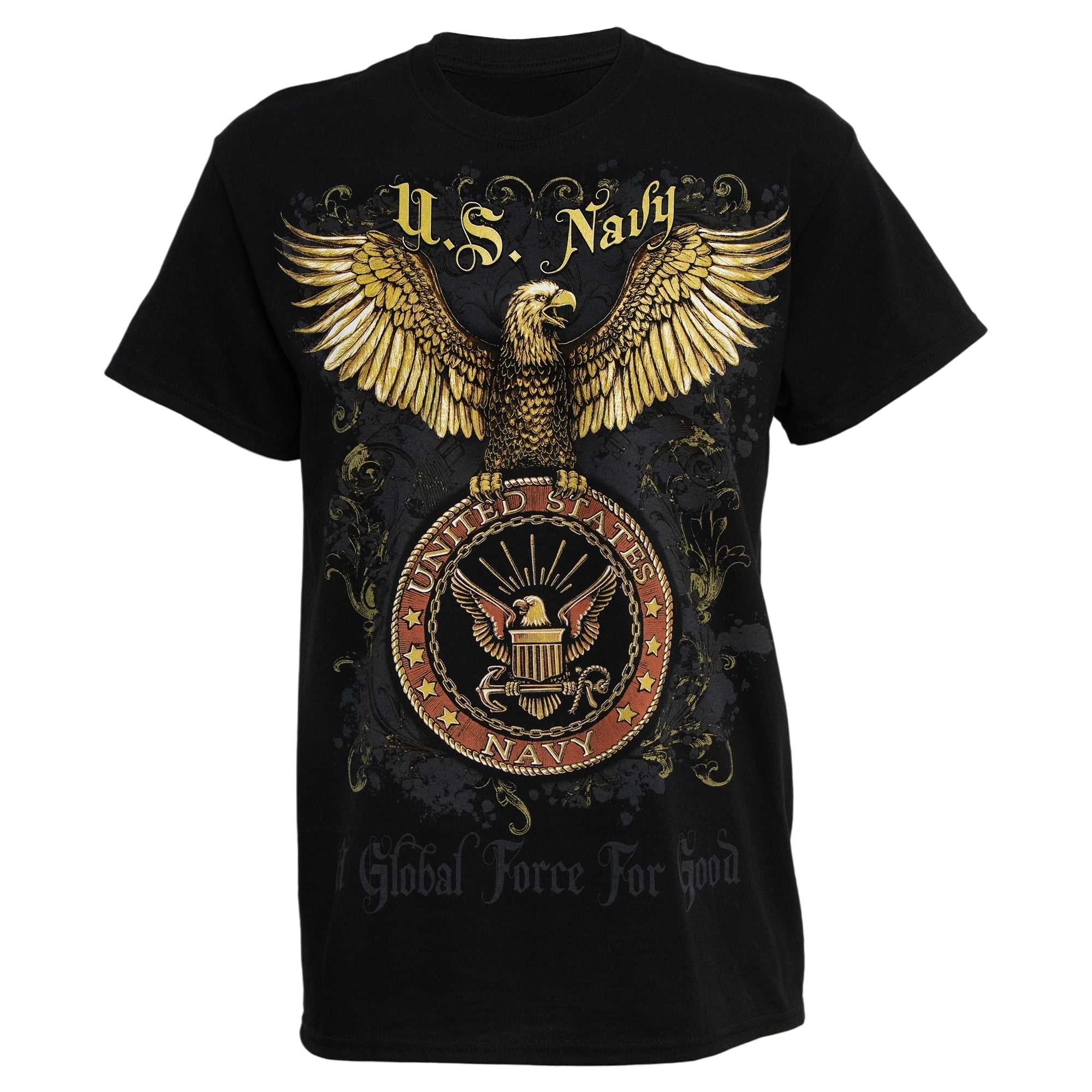 T-shirt US Navy "A Global Force For Good" Gris Taille M - Marque Bayside - Occasion Très Bon état