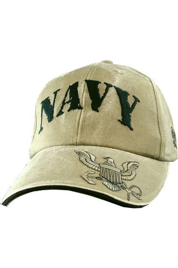 U.S. Navy Embroidered Cap Khaki Cotton One Size
