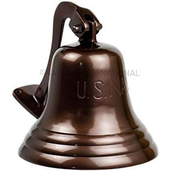 U.S Navy Engraved Aluminum Antique Polished Metal Nautical Bell | Premium Ship's Decor | Navy Gift | $$Home Decor, Kitchen, & Other