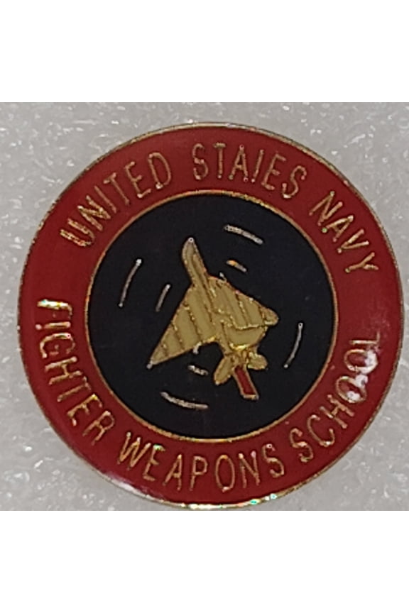 U.S. Navy Fighter Weapons School "Top Gun" Novelty Hat/Lapel/Brooch Pin, Enamel Metal, Rubber Back