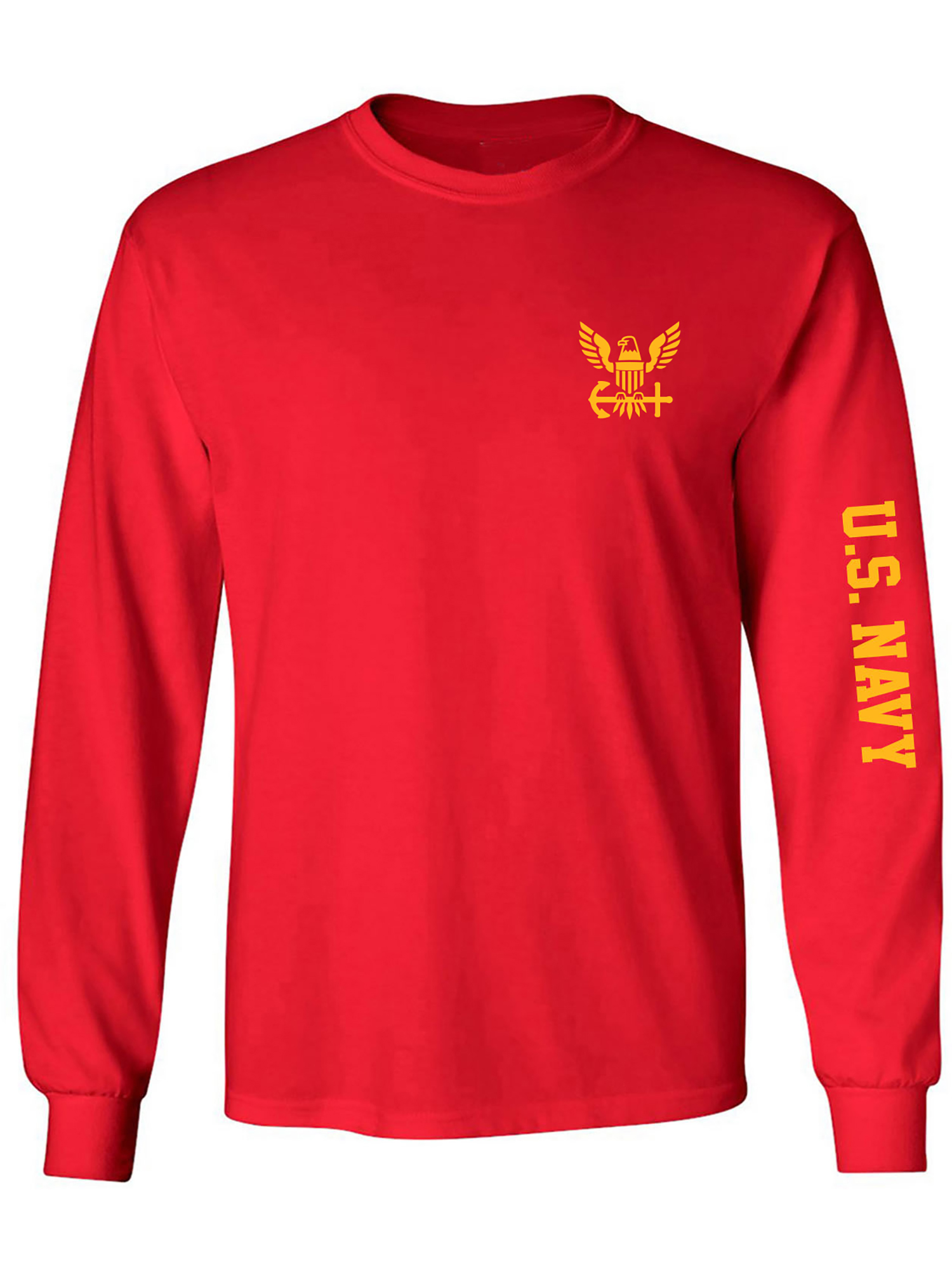 U.S. Navy Gold Sleeve Print Adult Long Sleeve T-shirt