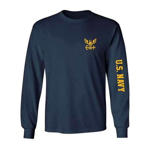 U.S. Navy Gold Sleeve Print Adult Long Sleeve T-shirt