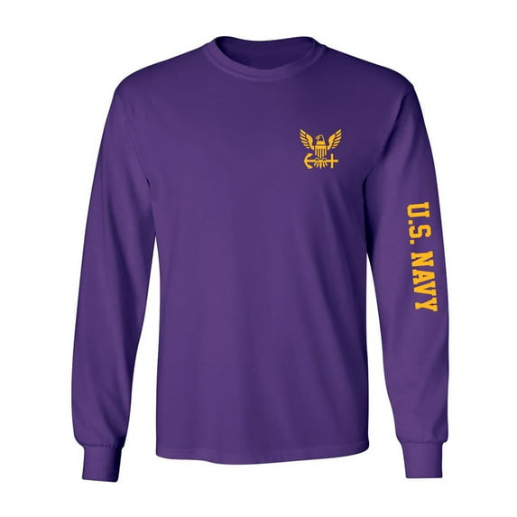 U.S. Navy Gold Sleeve Print Adult Long Sleeve T-shirt