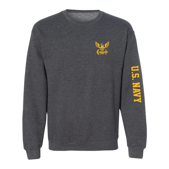 U.S. Navy Gold Sleeve Print Crewneck Sweatshirt