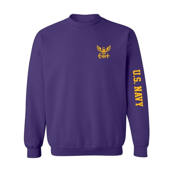 U.S. Navy Gold Sleeve Print Crewneck Sweatshirt