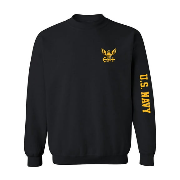 U.S. Navy Gold Sleeve Print Crewneck Sweatshirt