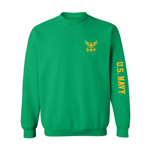 U.S. Navy Gold Sleeve Print Crewneck Sweatshirt