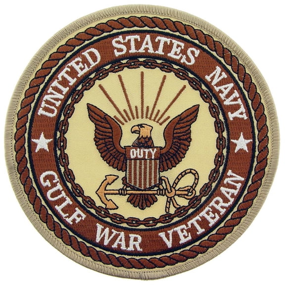U.S. Navy Gulf War Veteran Patch Brown 5"