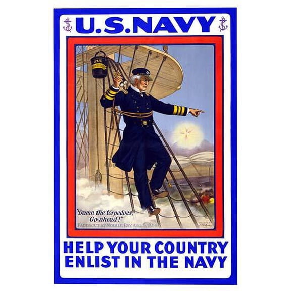 U.S. Navy--Help your country--Enlist in the Navy- Fine Art Canvas Print (20" x 30")