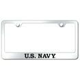 thumbnail image 1 of U.S. Navy Laser Etched Logo Stainless Steel License Plate Frame (Chrome), 1 of 3