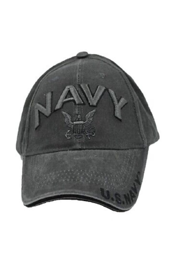 U.S. Navy Logo Washed Black Baseball Cap