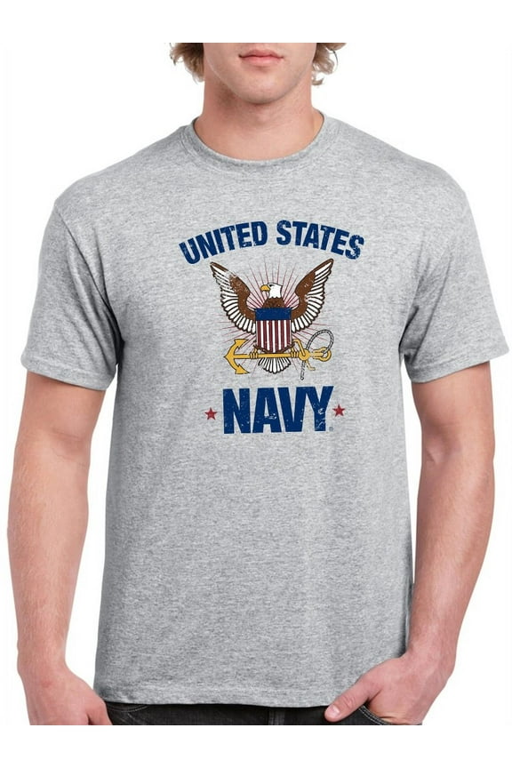 Mens Graphic Tee - United States Navy Emblem - Regular Fit 100% Cotton