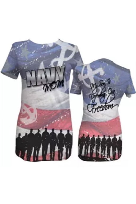 U.S. Navy Mom "My Son" Ladies Fitted Burnout Fashion Tee