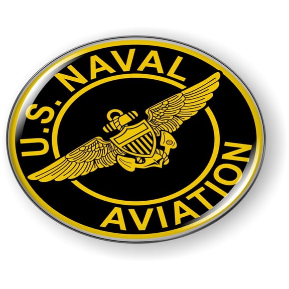 [U.S. Navy Officially Licensed Product] - U.S. Naval Aviation 3D Domed CAR Emblem Badge Sticker Round